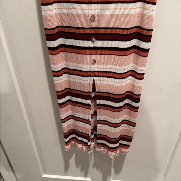 Mudd Striped Button Front Ribbed Tank Sweater Dress - Picture 3 of 6
